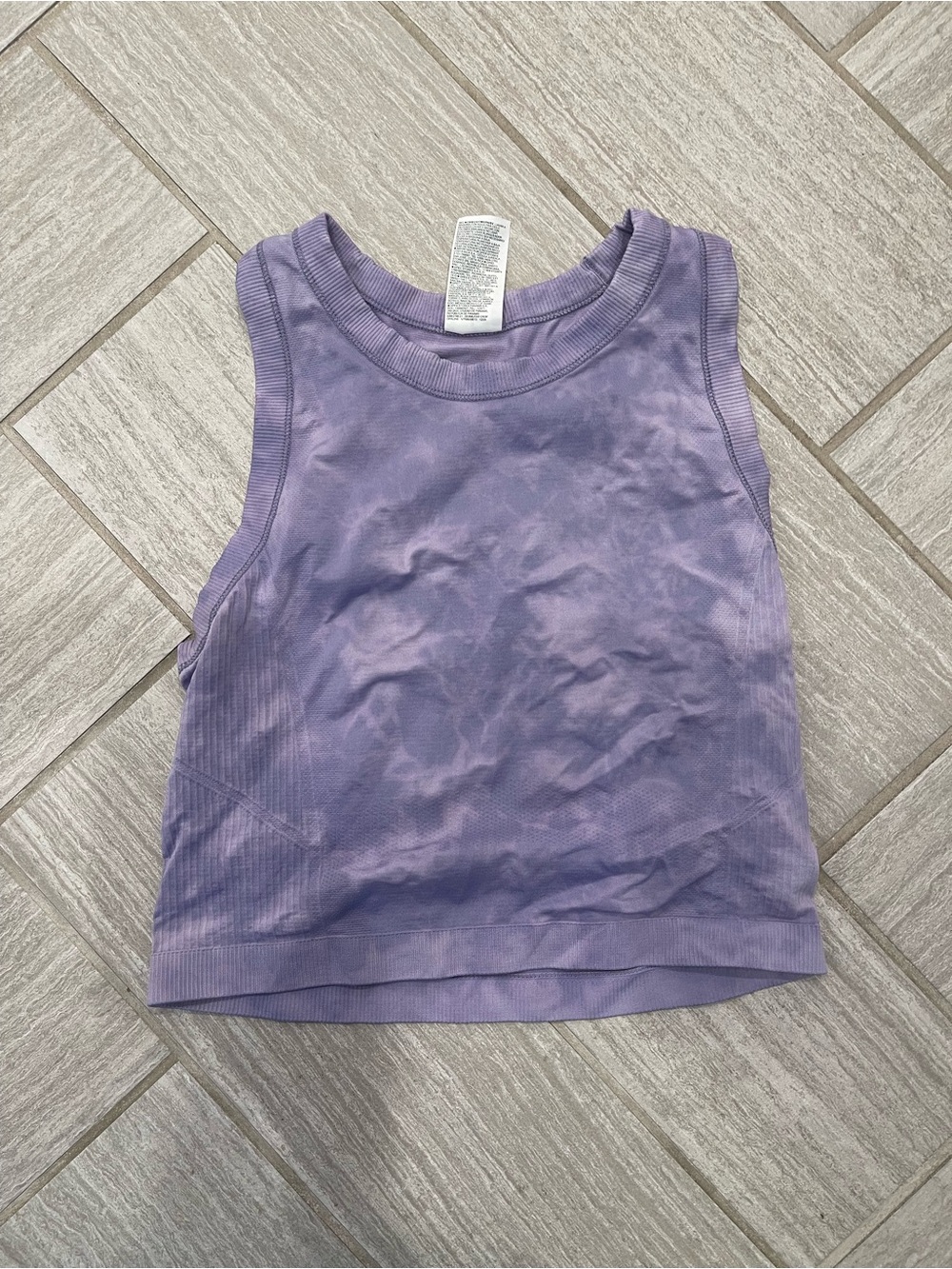 Lavender Ribbed Crop Tank Top